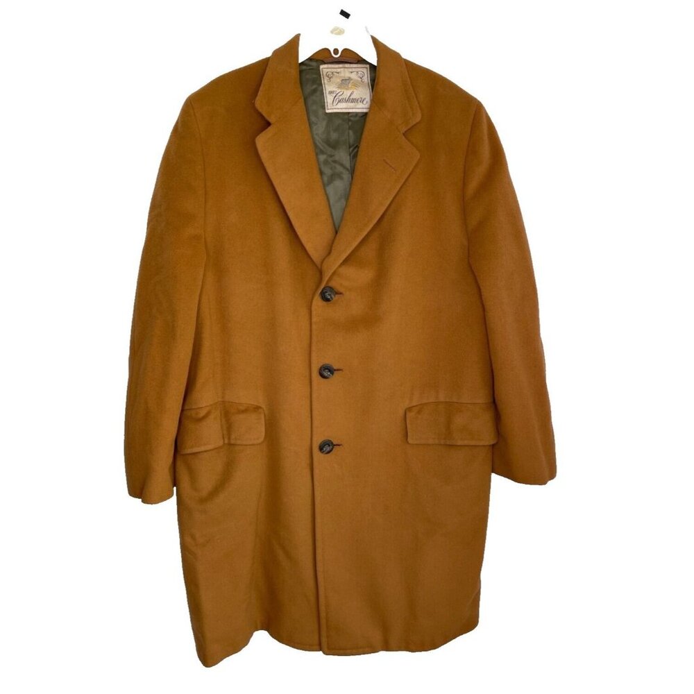 Vintage Cashmere Coat Tailored Mid Length Coat Stag Clothing Co Mens 44R